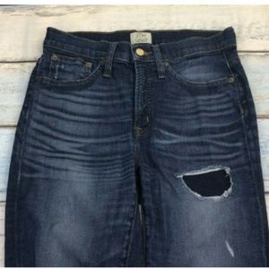 J Crew 9" High Rise Toothpick Lassiter Raw Hem